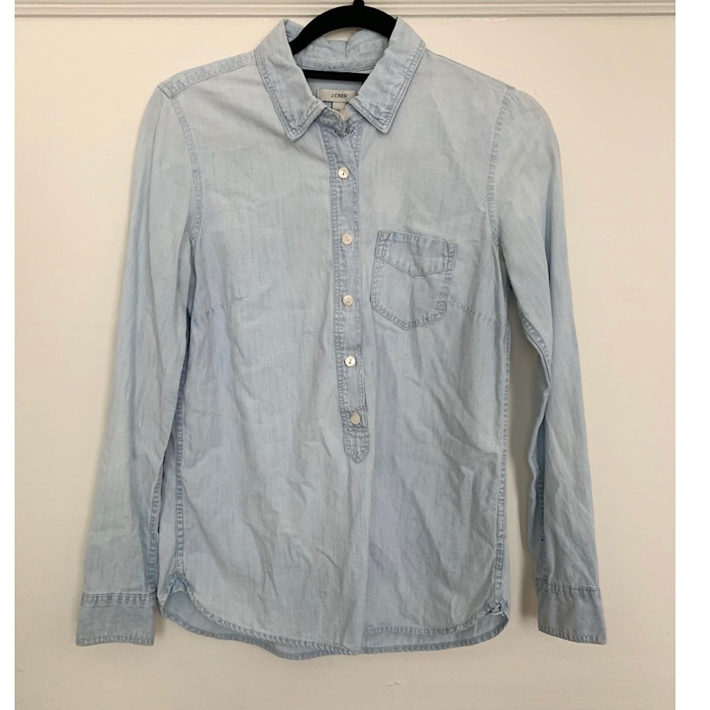 J.CREW denim 3/4 button down shirt